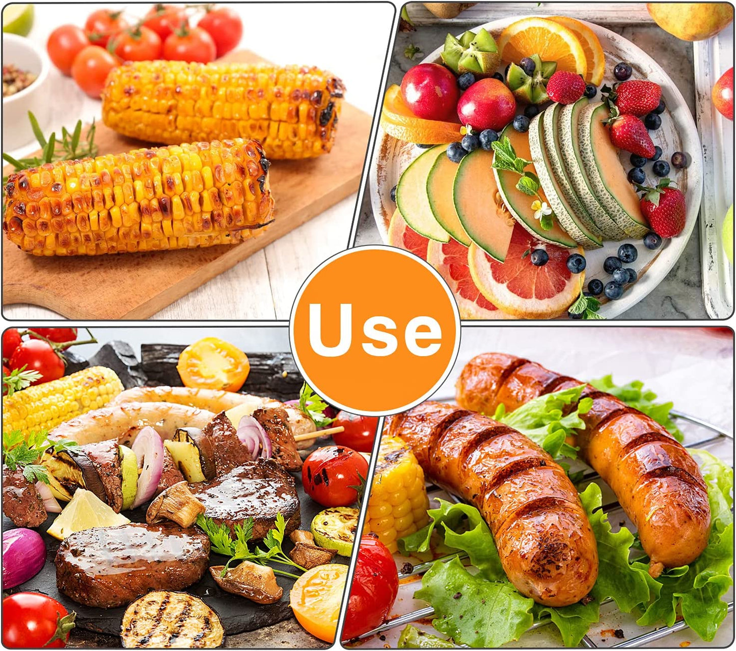 18 Pcs Stainless Steel Corn Cob Holders with Silicone Handle & Convenient Butter Spreading Tool