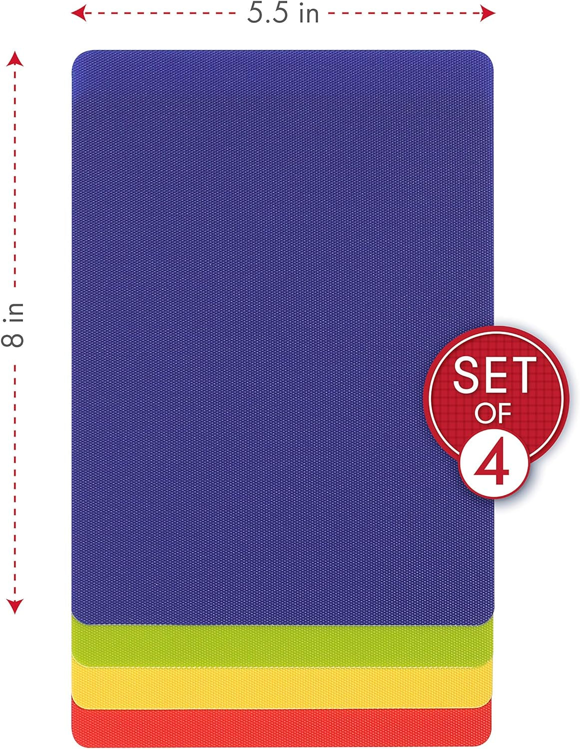 Heavy Duty Cutting Board Grippmat, Flexible Cutting Boards for Kitchen, Set of 4, Non Slip Plastic Board Cutting Mat Small Size 5.5 X 8, Blue, Green, Yellow, Red Set, Kitchen Gadgets