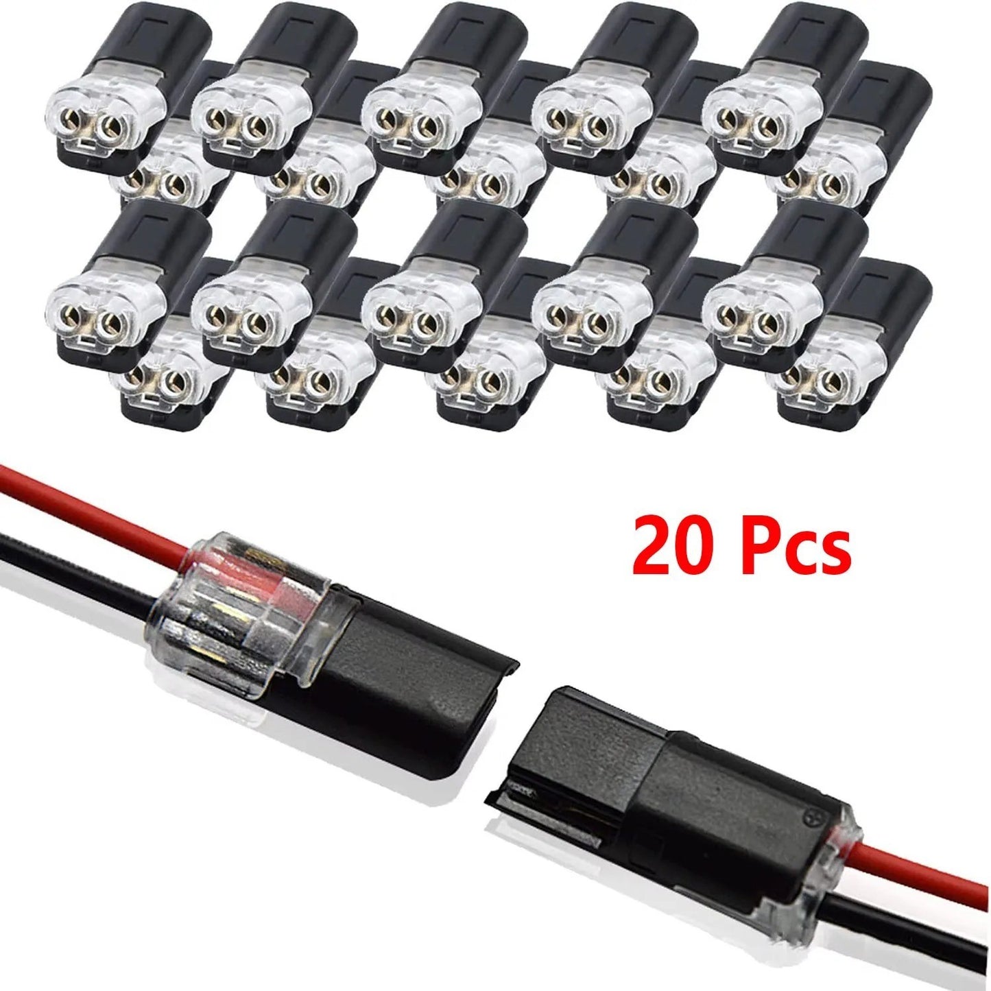 Quick splice wire connectors with locking buckle AWG 18-22