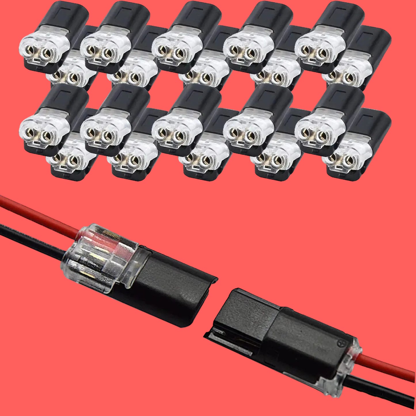 Quick splice wire connectors with locking buckle AWG 18-22