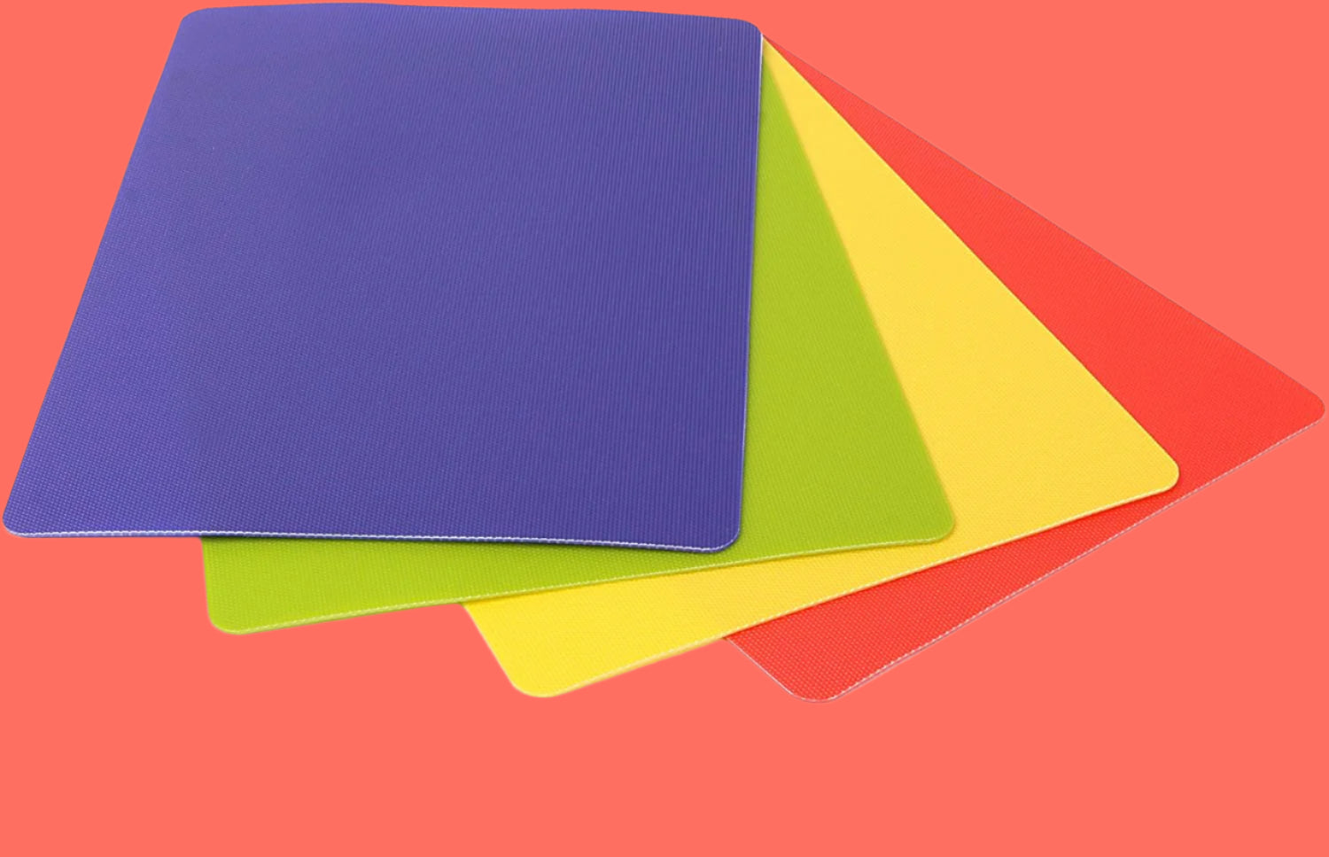 Heavy Duty Cutting Board Grippmat, Flexible Cutting Boards for Kitchen, Set of 4, Non Slip Plastic Board Cutting Mat Small Size 5.5 X 8, Blue, Green, Yellow, Red Set, Kitchen Gadgets