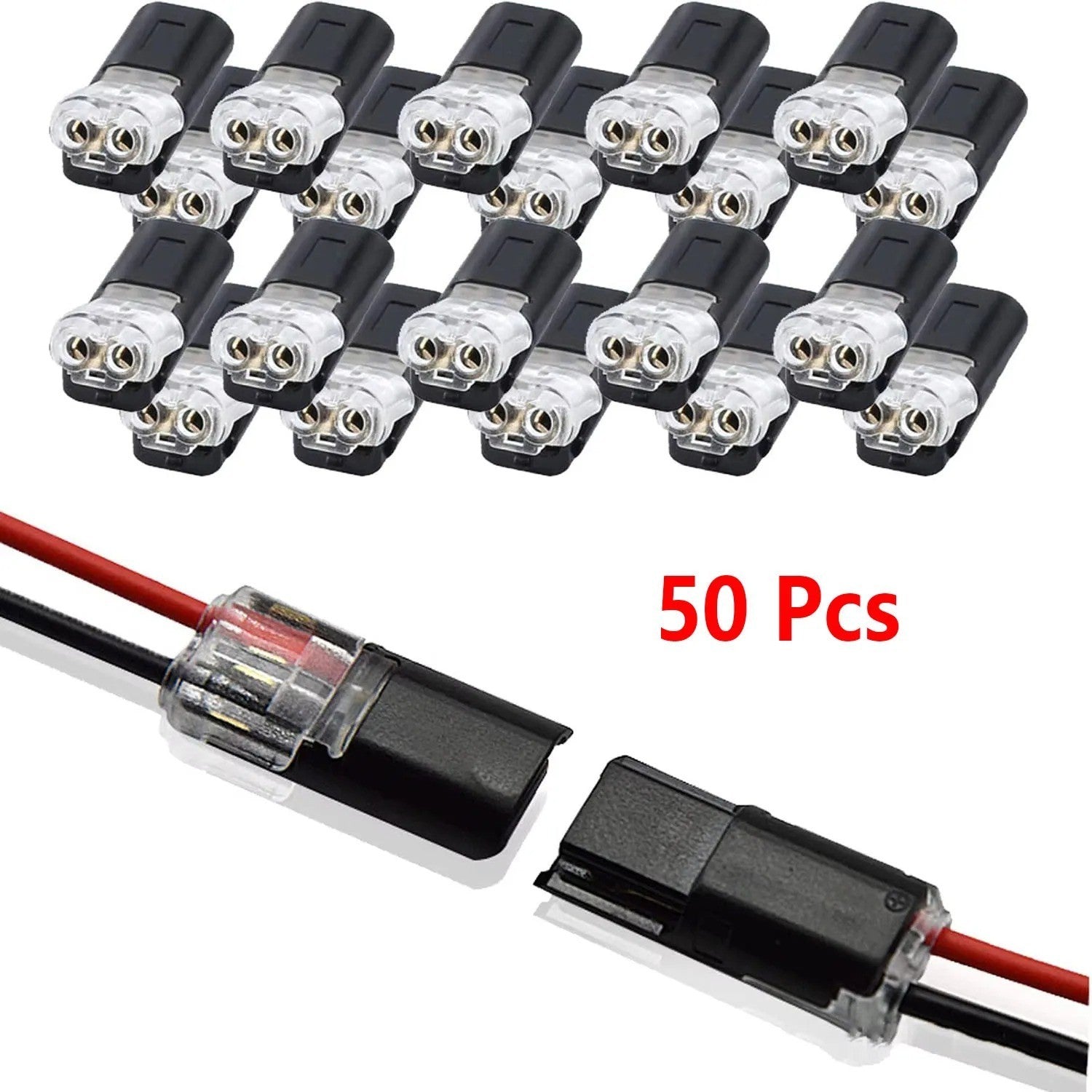 Quick splice wire connectors with locking buckle AWG 18-22