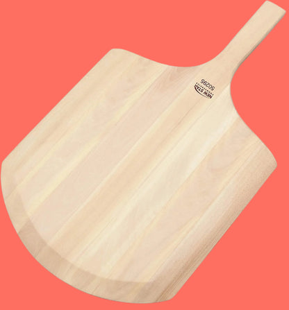 50295 Restaurant-Grade Wooden Pizza Peel, 16" L X 14" W Plate, with 10" L Wooden Handle, 24" Overall Length
