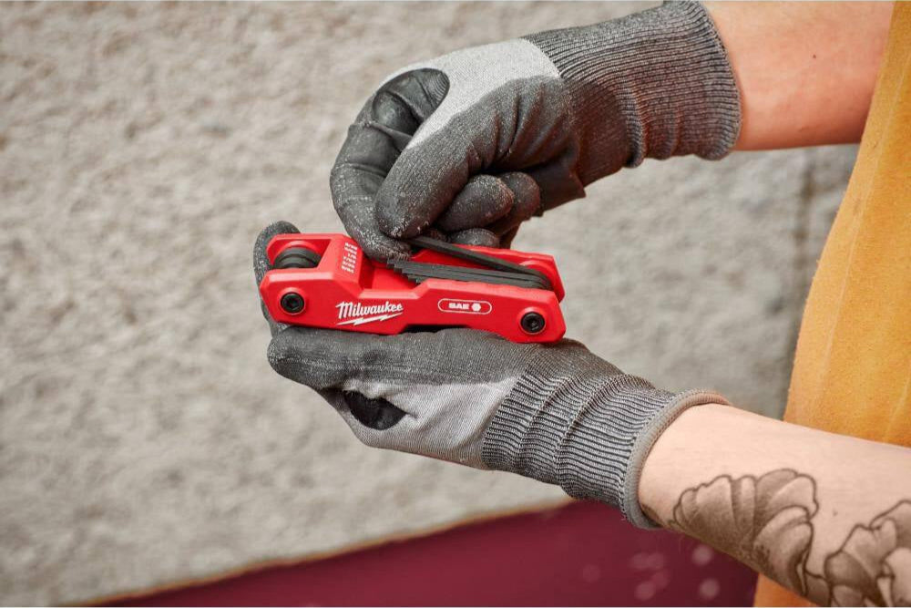 Folding SAE Hex Key (9-Piece) with Precision Screwdriver Set
