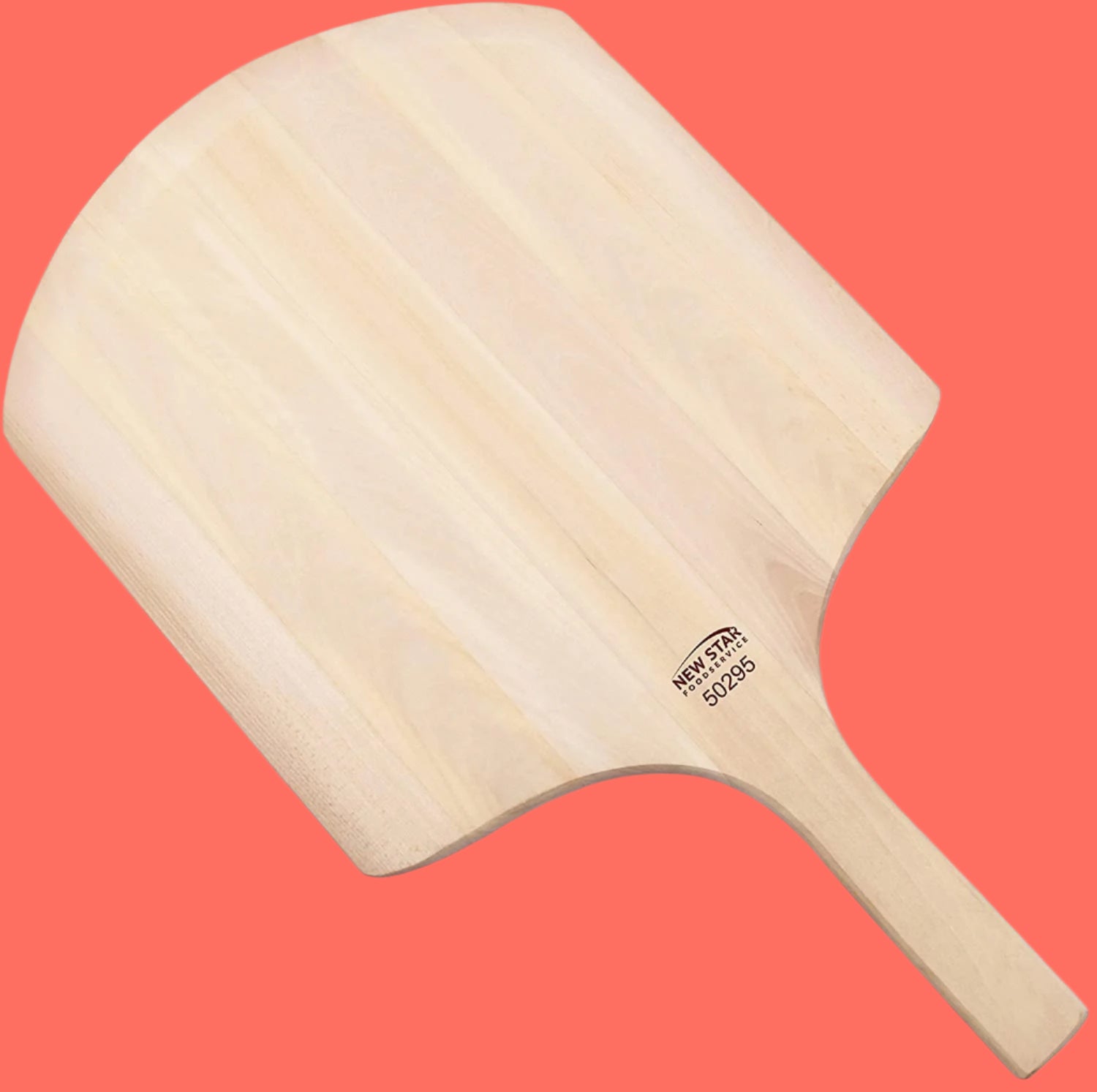 50295 Restaurant-Grade Wooden Pizza Peel, 16" L X 14" W Plate, with 10" L Wooden Handle, 24" Overall Length