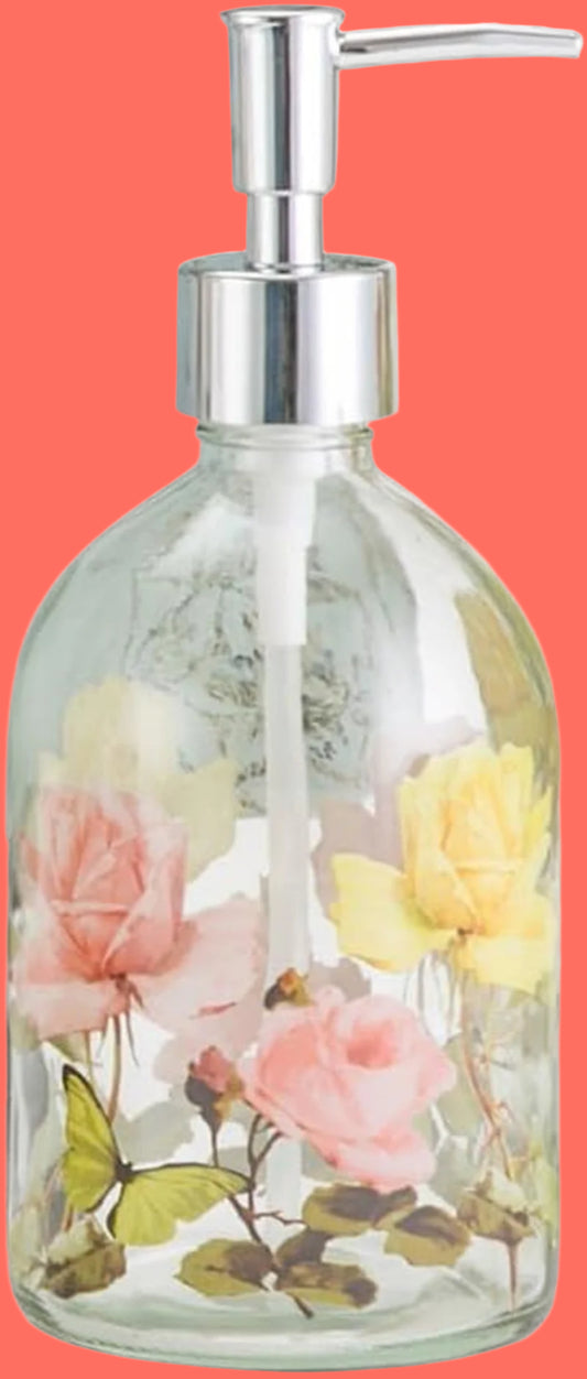 Glass Soap Dispenser Bottle with Pump,Refillable Liquid Hand Soap Dispenser for Bathroom, Kitchen Soap Dispenser 17 Oz