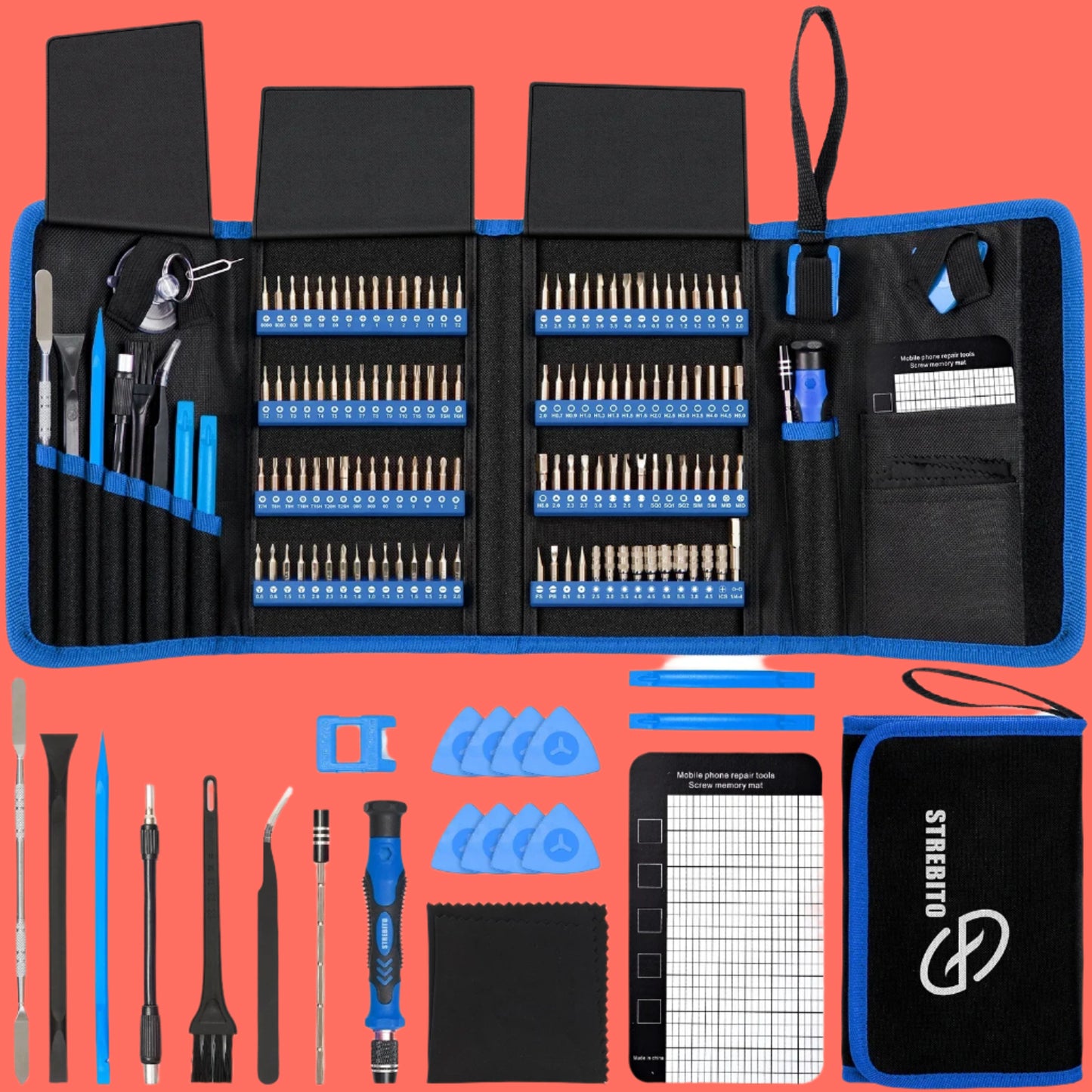Precision Screwdriver Sets 142-Piece Electronics Precision Screwdriver with 120 Bits Magnetic Repair Tool Kit for Iphone, Computer,Household Appliances, Jewelry, Guita, Tablet,Game Console