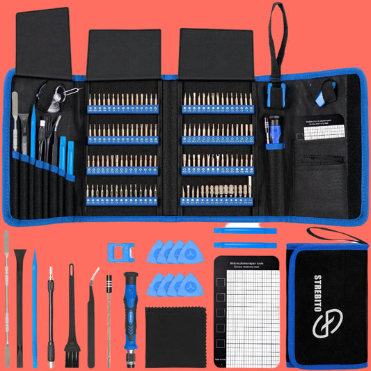 Precision Screwdriver Sets 142-Piece Electronics Precision Screwdriver with 120 Bits Magnetic Repair Tool Kit for Iphone, Computer,Household Appliances, Jewelry, Guita, Tablet,Game Console