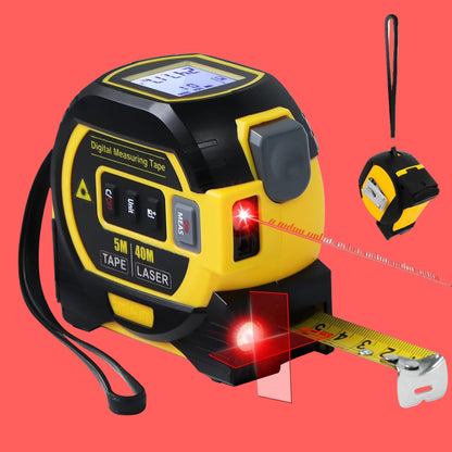3 in 1 Digital Laser Tape Measure 130Ft/40M Laser Distance Meter Auto Lock Measuring Tape Range Finder