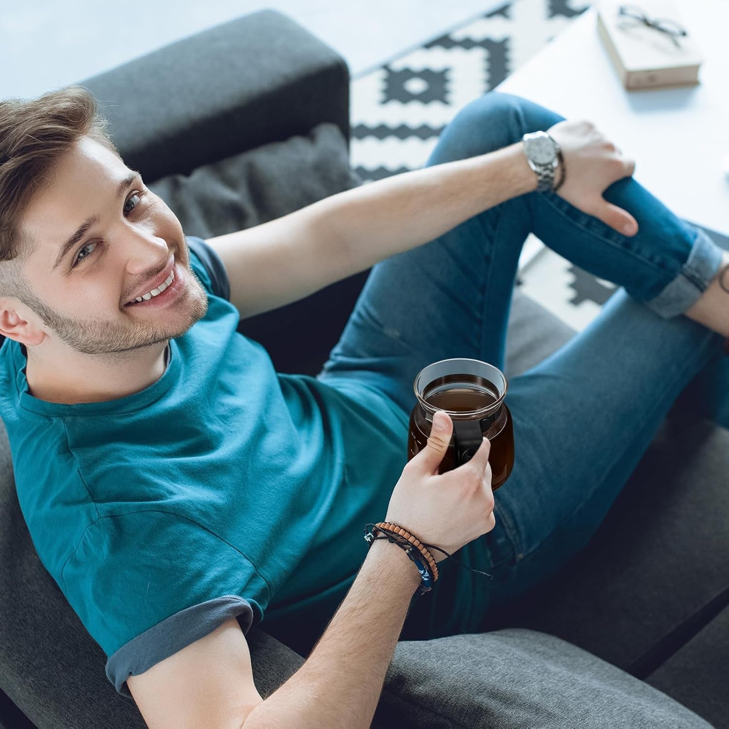 16 oz novelty coffee pot mug with spill proof lid for office