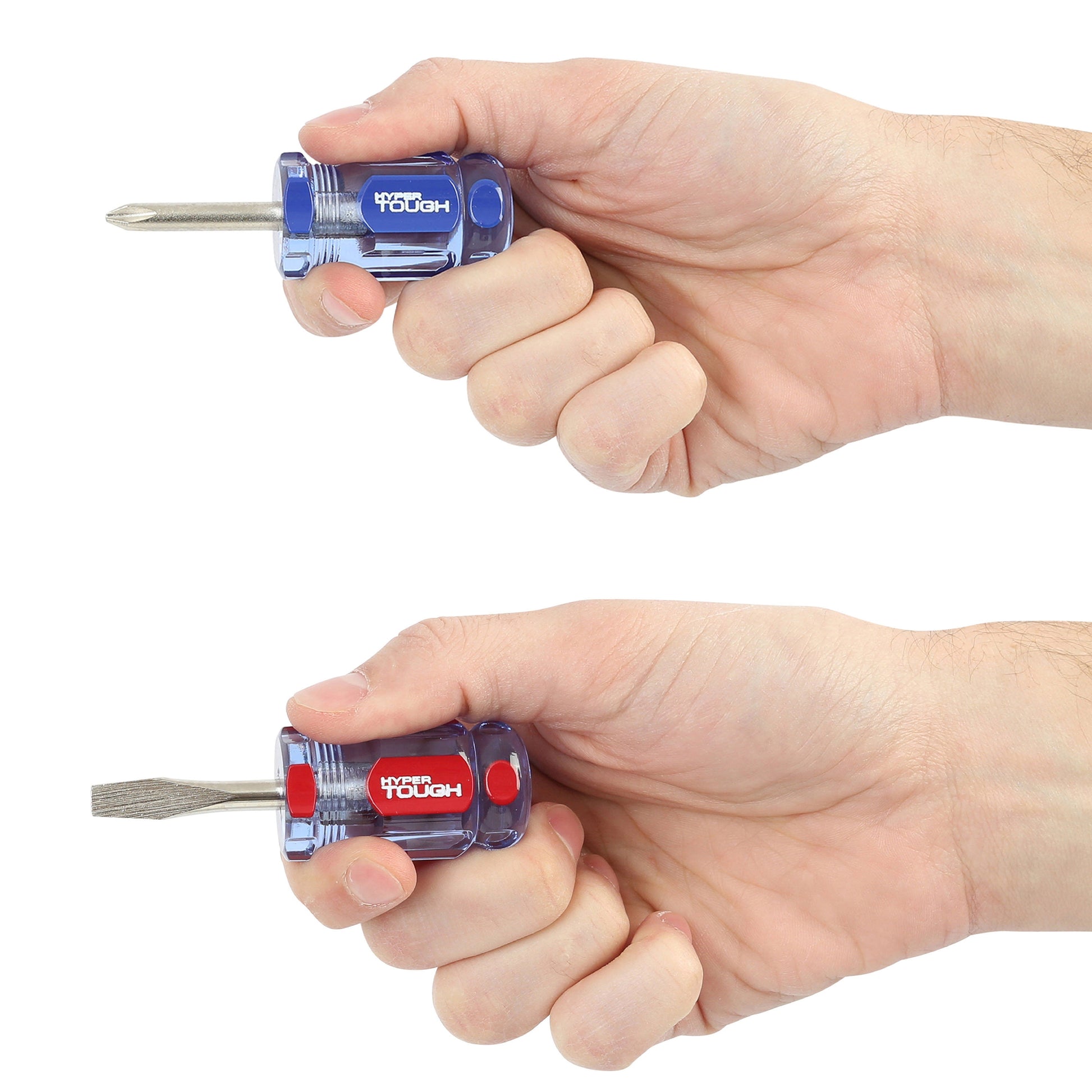 2-Piece Stubby Acetate Handle Screwdriver Set, #2 Philips & 1/4-Inch Slotted