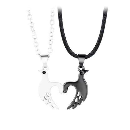 Matching couple necklaces pinky promise pull hook hands design