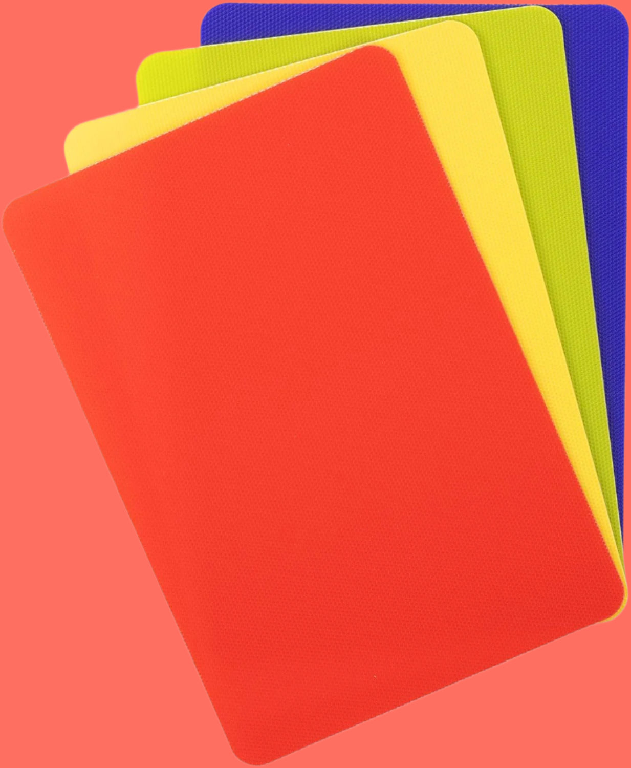 Heavy Duty Cutting Board Grippmat, Flexible Cutting Boards for Kitchen, Set of 4, Non Slip Plastic Board Cutting Mat Small Size 5.5 X 8, Blue, Green, Yellow, Red Set, Kitchen Gadgets