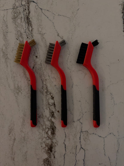Wire Brush Set 3Pcs - Nylon/Brass/Stainless Steel