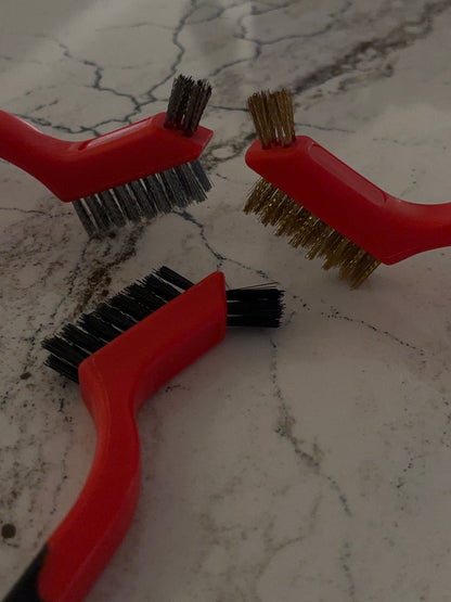 Wire Brush Set 3Pcs - Nylon/Brass/Stainless Steel