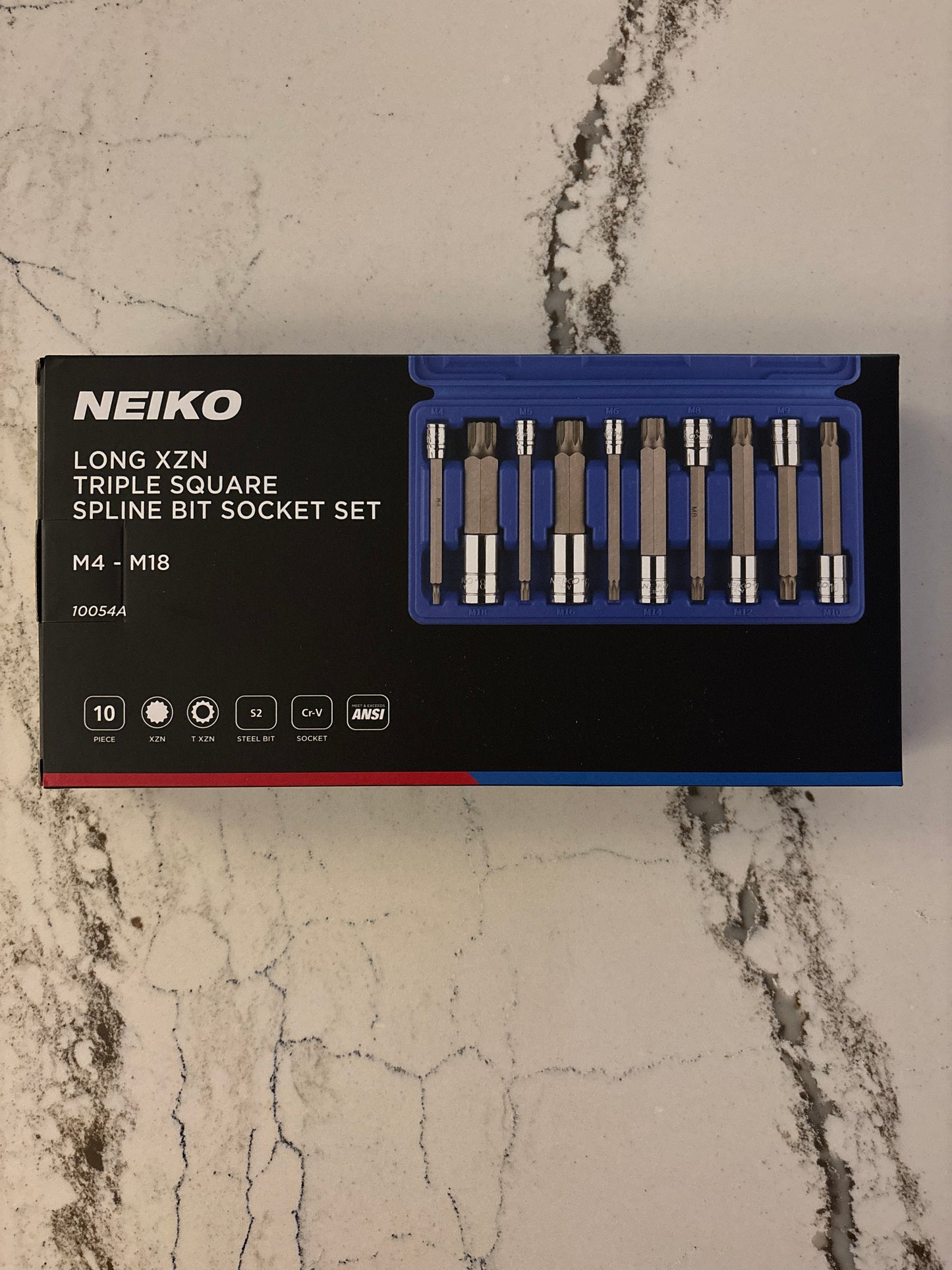 10-Piece Extra Long XZN Triple Square Bit Socket Set