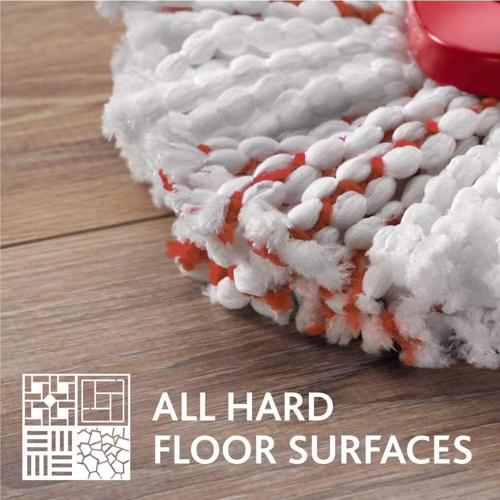 Machine washable spin mop head replacement with microfiber
