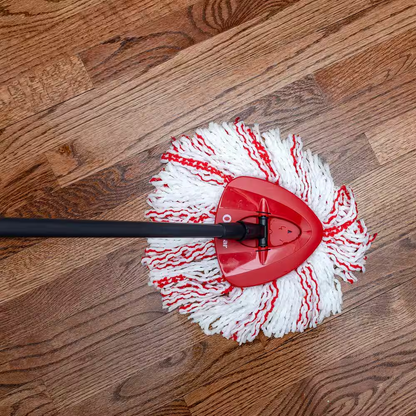 Machine washable spin mop head replacement with microfiber