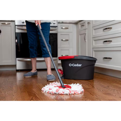 Machine washable spin mop head replacement with microfiber