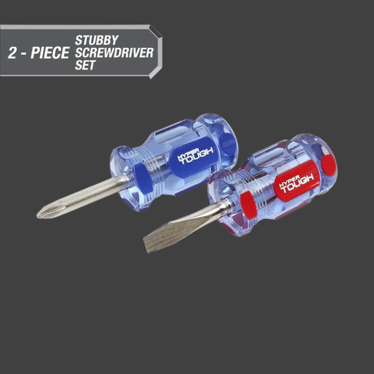 2-Piece Stubby Acetate Handle Screwdriver Set, #2 Philips & 1/4-Inch Slotted