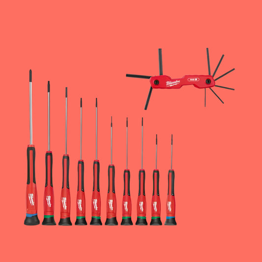 Folding SAE Hex Key (9-Piece) with Precision Screwdriver Set