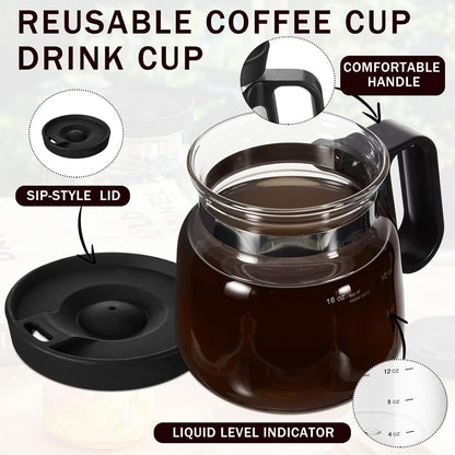 16 oz novelty coffee pot mug with spill proof lid for office