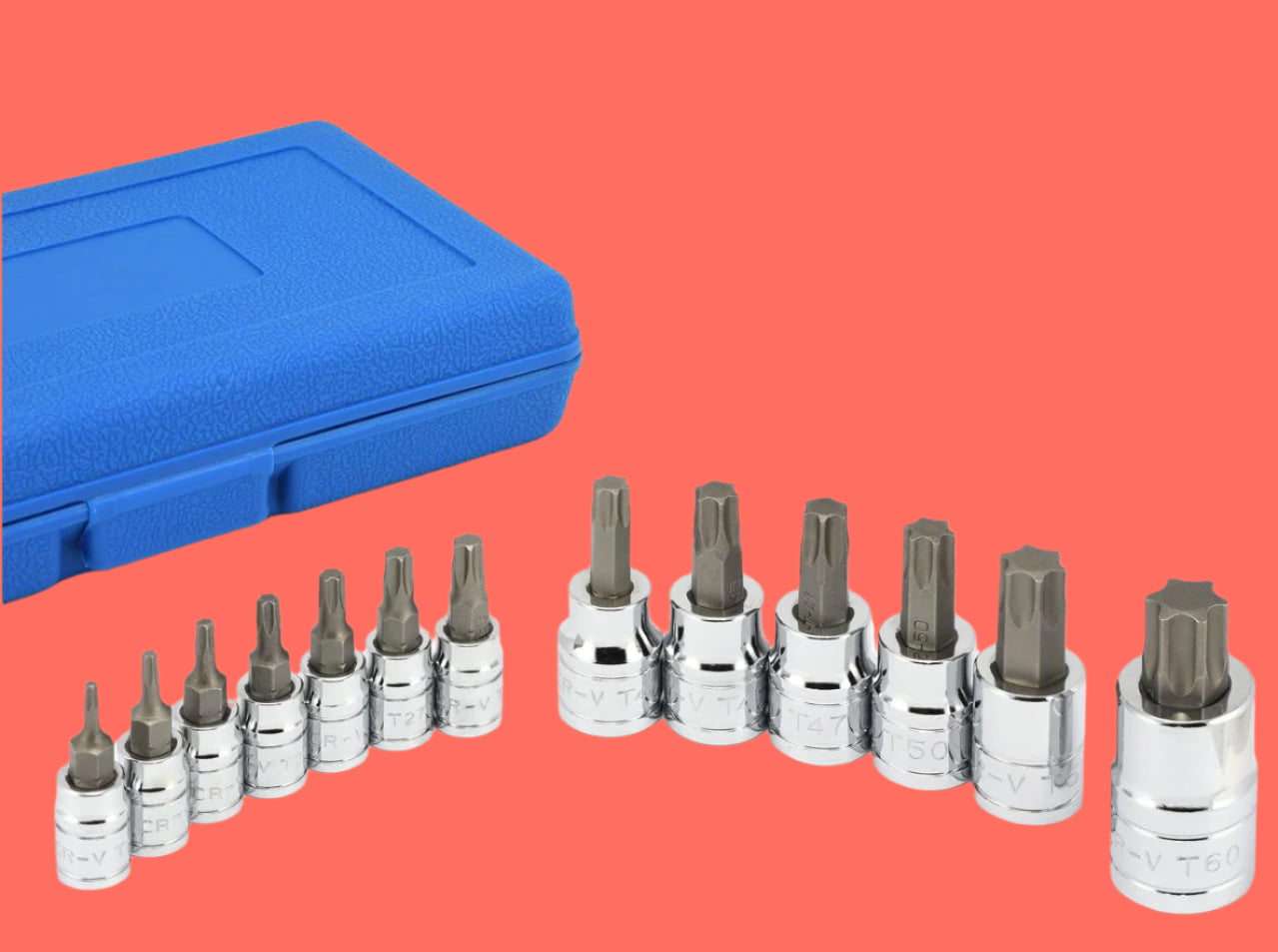 Professional-Grade 13-Piece Torx Bit T-Socket Set