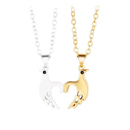 Matching couple necklaces pinky promise pull hook hands design