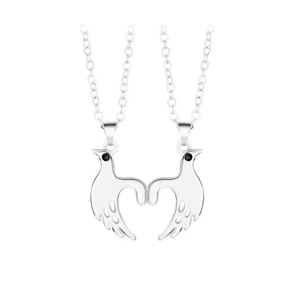 Matching couple necklaces pinky promise pull hook hands design