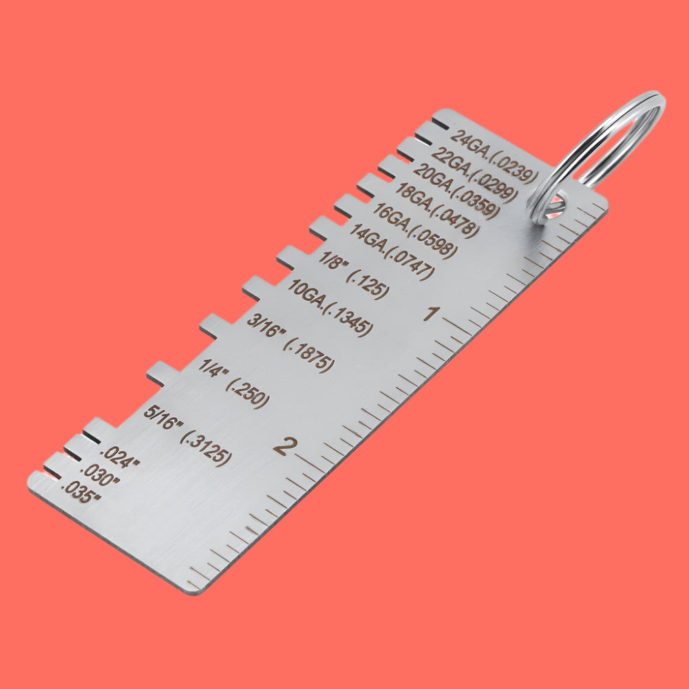 2PCS Thickness Gage Sheet Metal Gauge Measuring Tool Wire Gauge Stainless Steel