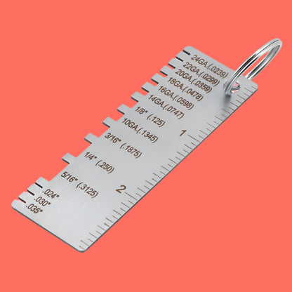 2PCS Thickness Gage Sheet Metal Gauge Measuring Tool Wire Gauge Stainless Steel