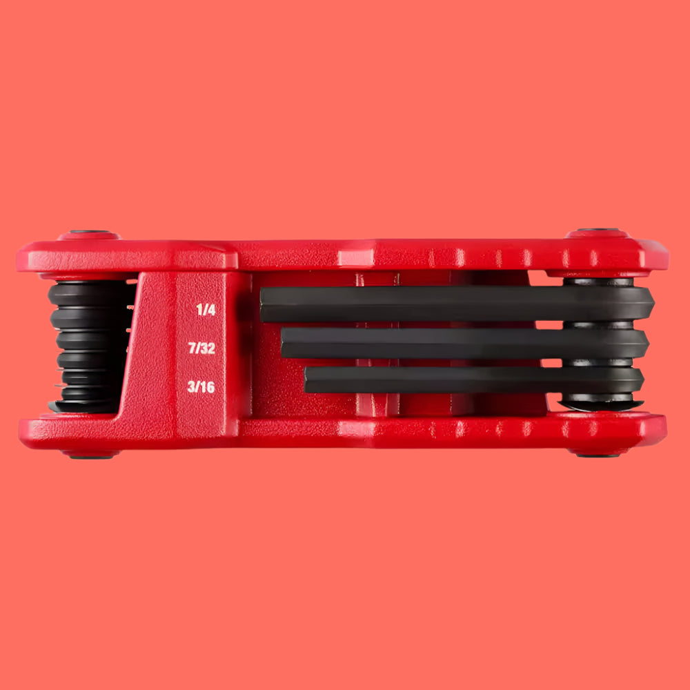 Folding SAE Hex Key (9-Piece) with Precision Screwdriver Set